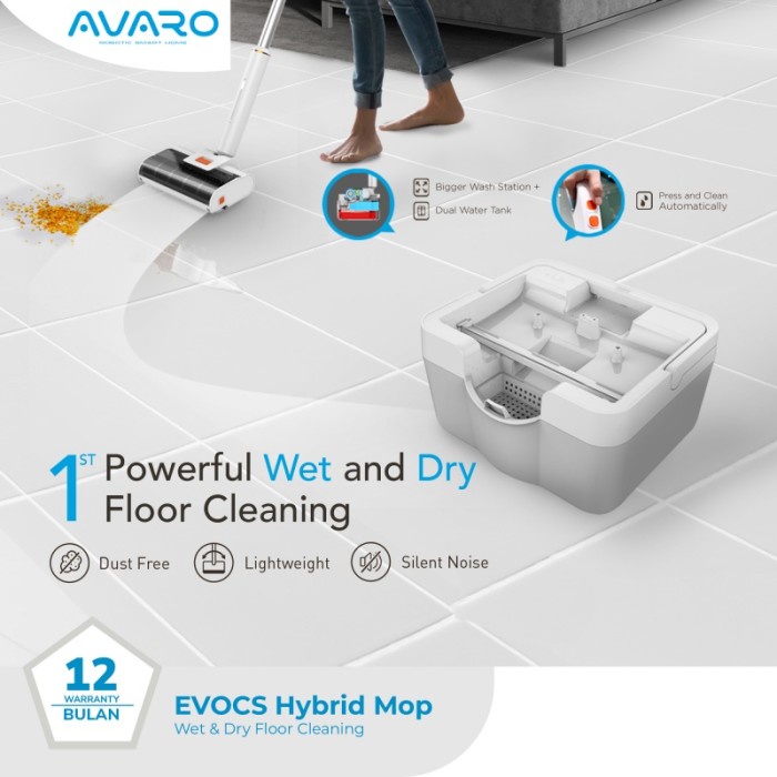 AVARO EVOCS HYBRID MOP CORDLESS - ALAT PEL CANGGIH WET & CLEANING