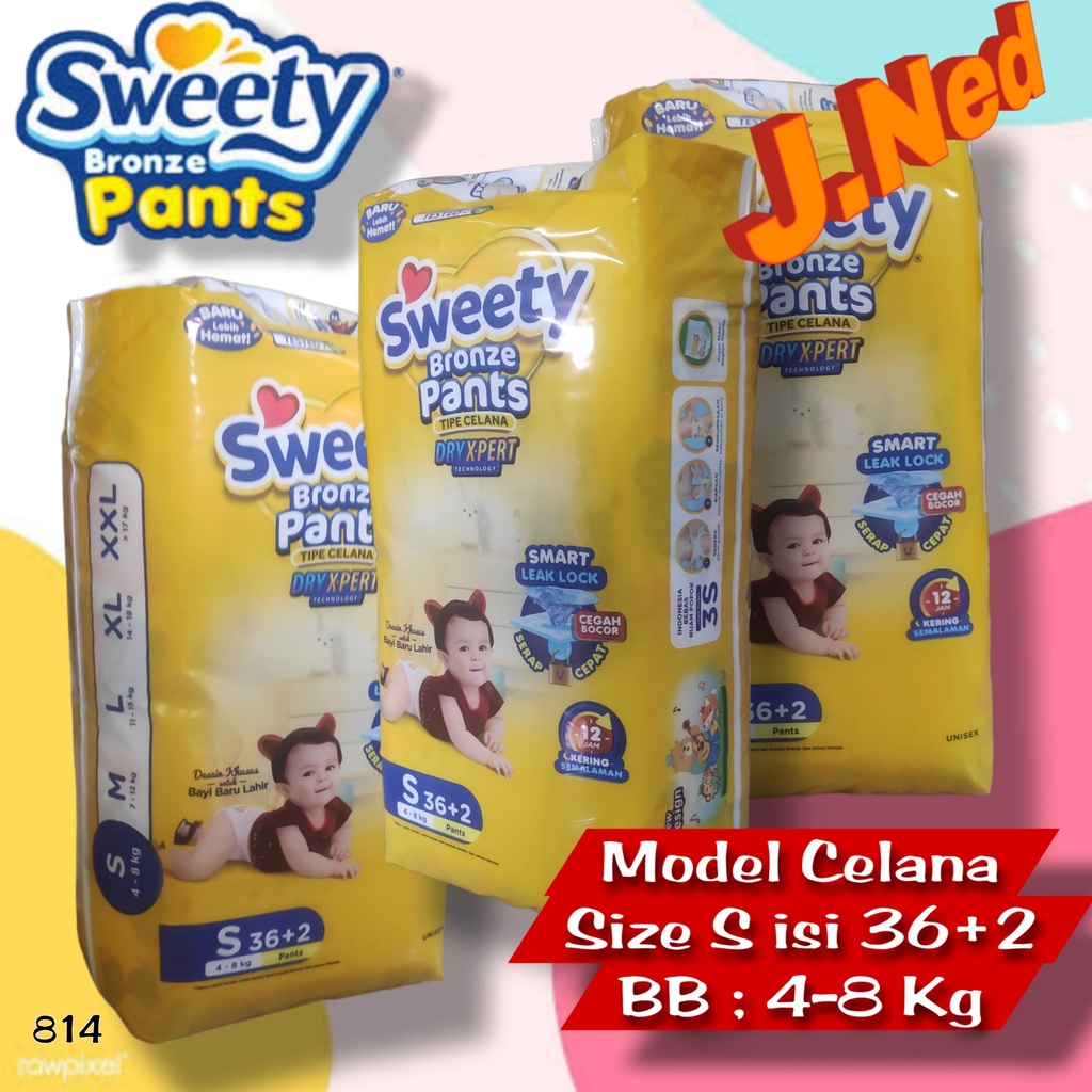 J814 POPOK BAYI SWEETY PANTS BRONZE UKURAN S - XXL