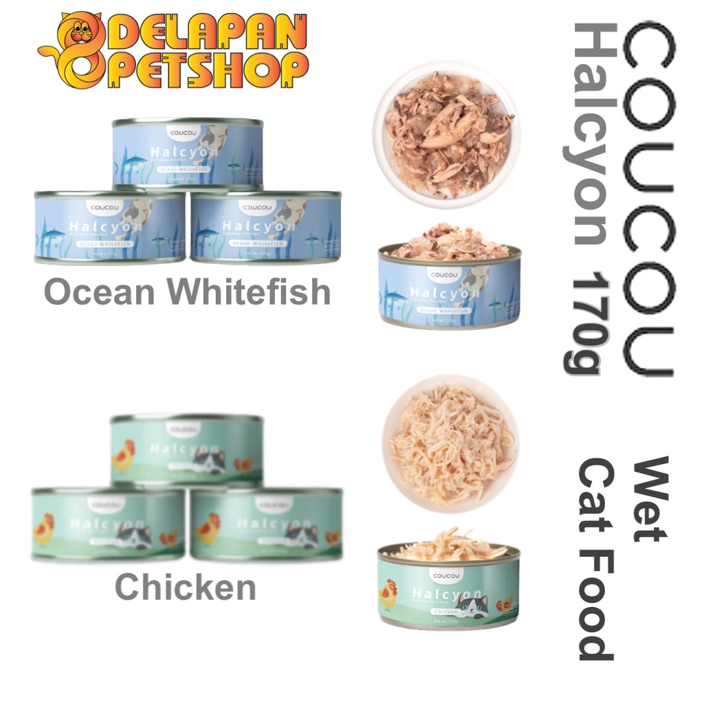 COUCOU Halcyon Wet Food Can 170g / All Stages / Makanan Kucing Basah