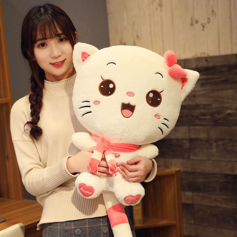 ♗☃♨Wajah besar kucing boneka mainan mewah gadis jantung lucu boneka bantal boneka gadis hadiah ulang