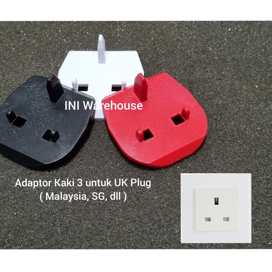 Adaptor Colokan Plug Key UK to EU Stop Kontak 3 Kaki untuk Travelling