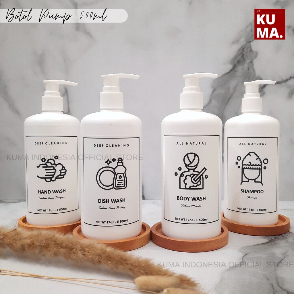 REFILLABLE DISH AND HAND SOAP BOTTLE 500ML | aesthetic bottle refill | botol sabun cuci tangan isi ulang | botol sabun cuci piring isi ulang | botol pump 500ml