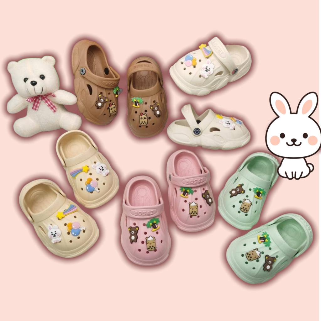 Sandal Anak Perempuan 1 2 3 4 Tahun Baim Teddy Boba / Sandal Anak Perempuan BAIM BOBA MINI