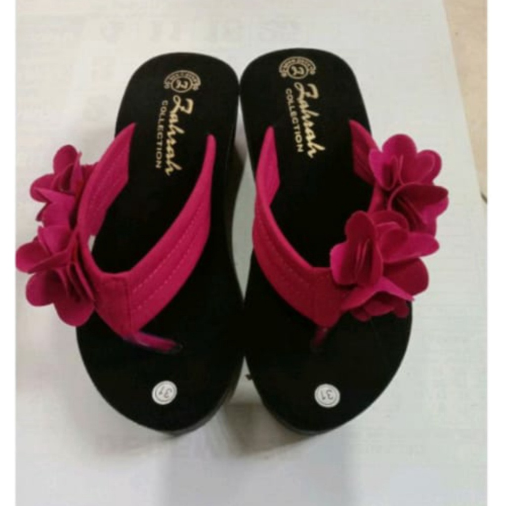 SANDAL WEDGES ANAK BUNGA PINGGIRAN