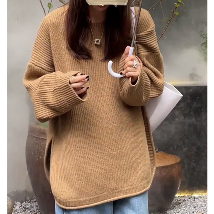 Aiko Sweater Polos Top Oversize Wanita - Atasan Rajut Jumbo Knit Import - TM (CX1732)