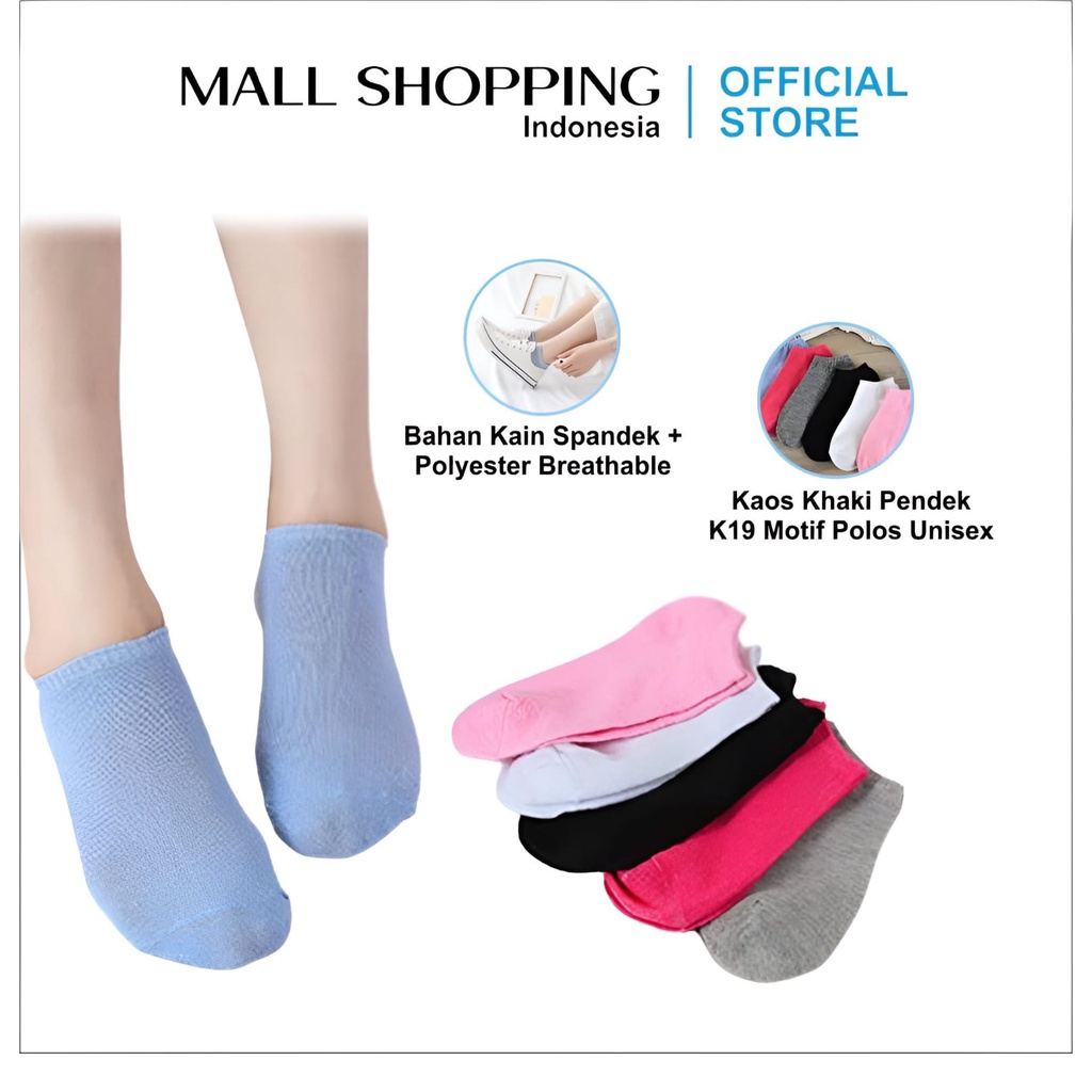 Kaos Kaki Pendek Semata Kaki Motif Polos Unisex MALLSHOPPING