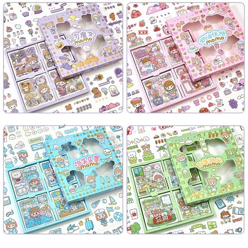 

MOMO Sticker 2D Stiker Kartun - 1 Box Isi 100 Lembar
