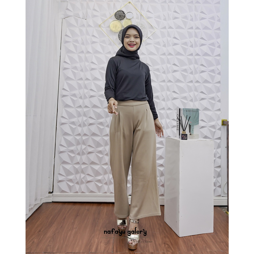 Outfit Longsleeve Spandek-Manset Baju Wanita Hijab Daleman Gamis - Hitam