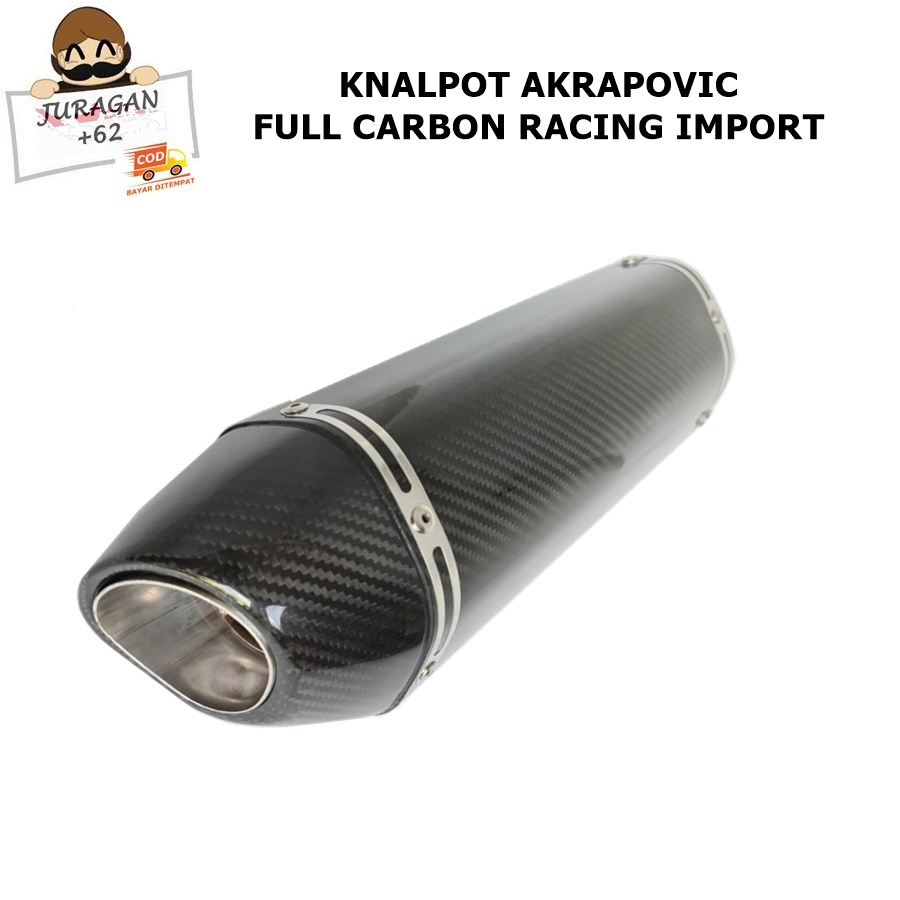 KNALPOT AKRAPOVIC FULL CARBON 52MM SILENCER RACING IMPORT