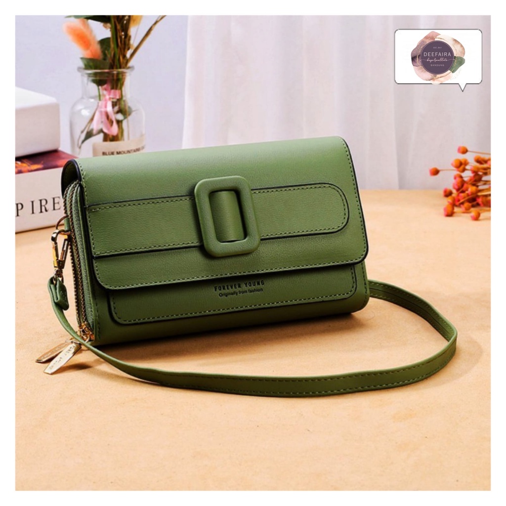 Tas Selempang Shoulderbag Wanita Model Ring Kotak Bahan Kulit Sintetis