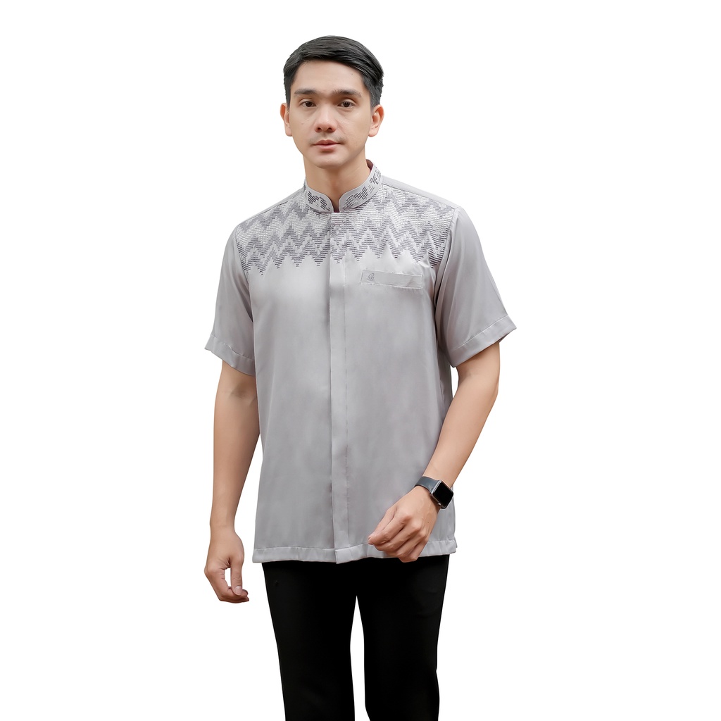 Baju Koko Ramli Lengan pendek Denim 2305 / Baju Koko Terbaru Ramli