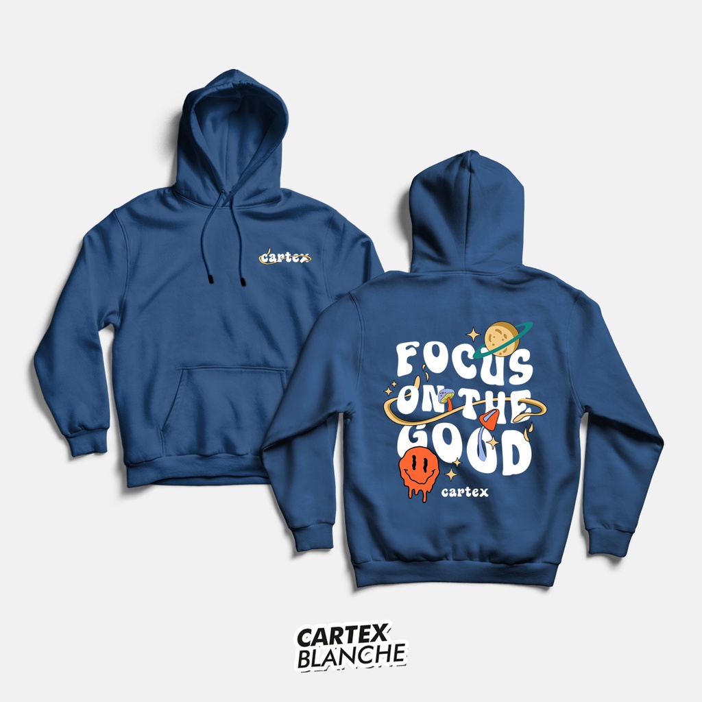 GRAB CARTEXBLANCHE - Focus On The Good Jaket Hoodie Jumper Sablon Unisex Pria - Wanita Size M - XXXL