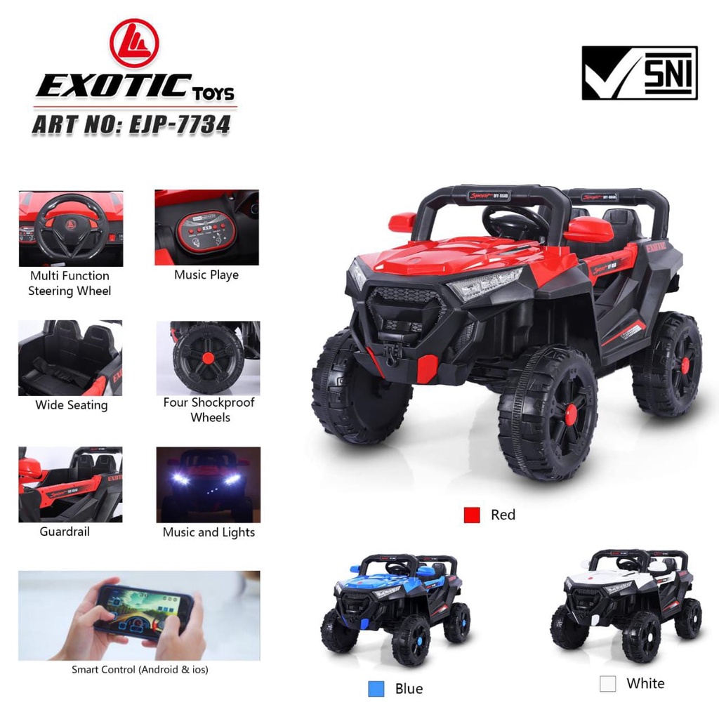 Mobil Aki Anak JEEP EJP 7734 / Mainan Mobil Mobilan Remot Anak Charge Cas EXOTIC / Mainan Anak Remot