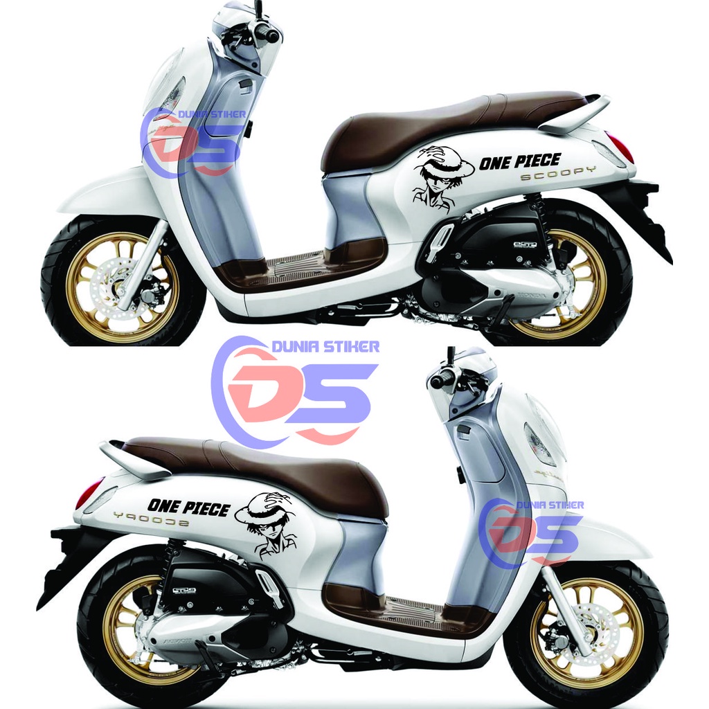 Stiker cutting motor Scoopy Stiker Kartun ONE PIECE Striping Honda Scoopy