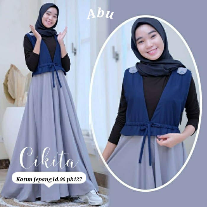 Baju Muslim Wanita Gamis Cikita Dress Overall Model Terbaru 2023