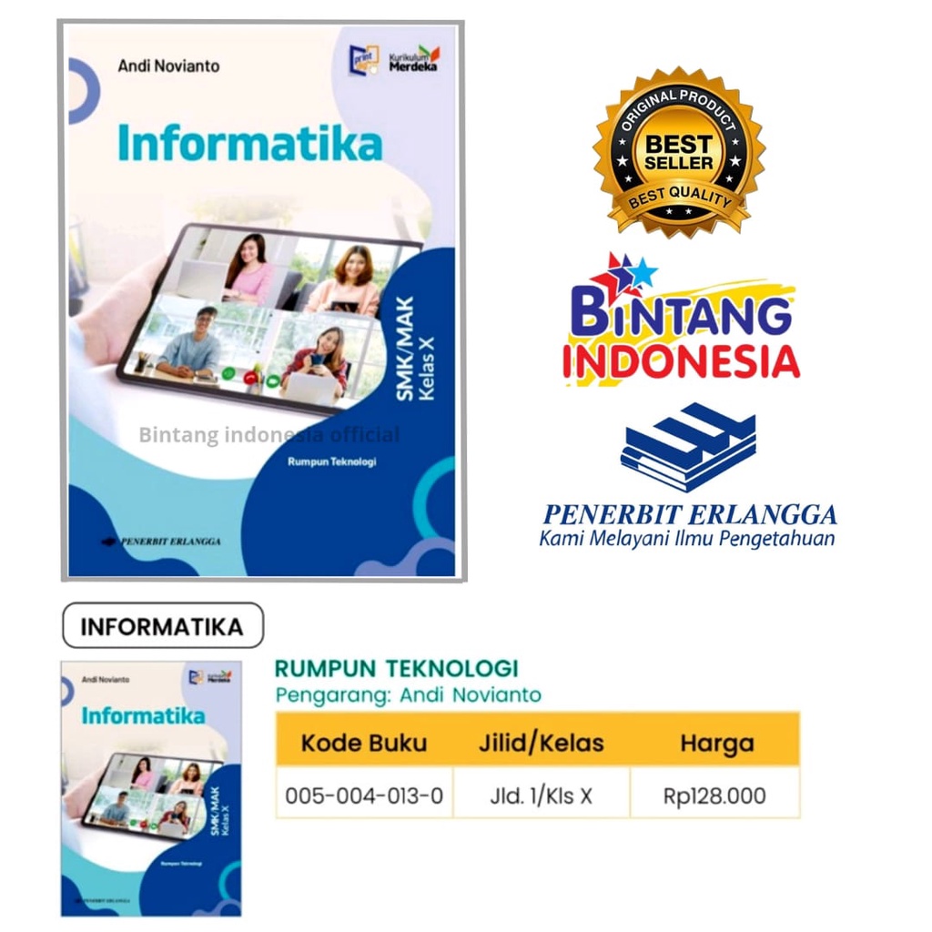 Informatika Rumpun Teknologi Kelas 1 SMK/MAK Kurikulum Merdeka Erlangga