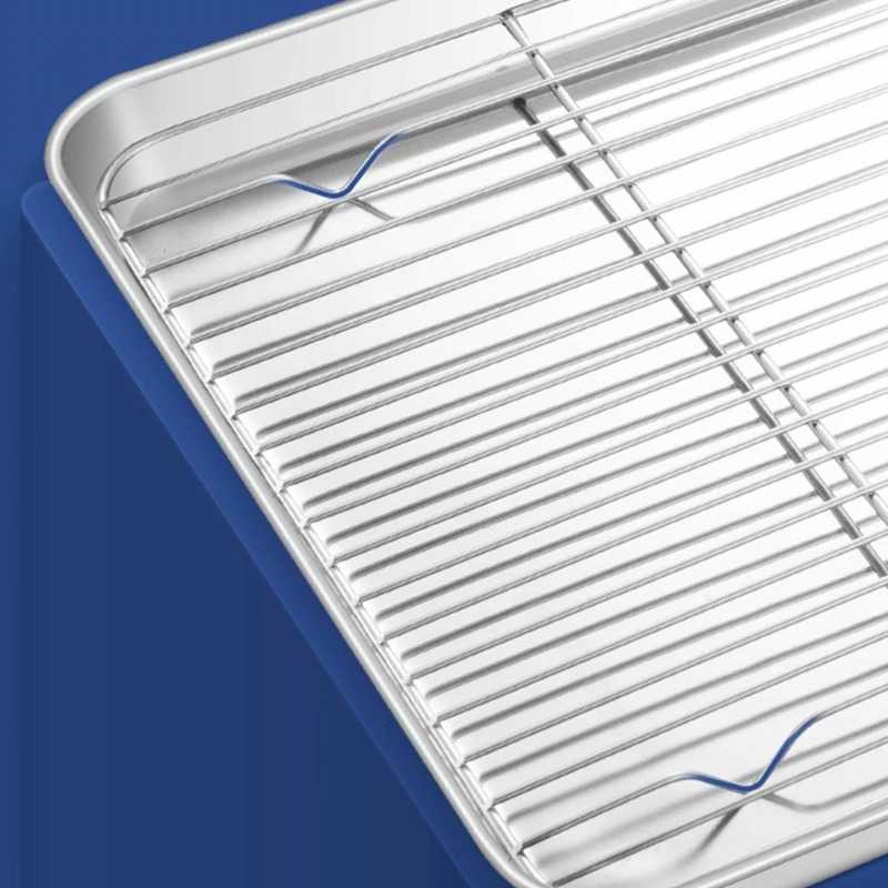 (BISA COD) FTIHSHP NLSLASI Loyang Nampan Baking Sheet Tray Rack Removable Stainless Steel - NL28