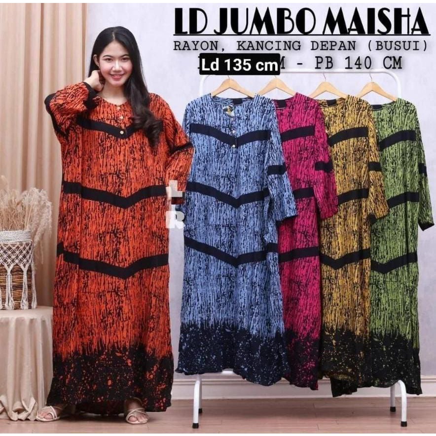 DASTER PANJANG JUMBO BUSUI DADA KANCING BATIK ADEM MURAH LENGAN PANJANG