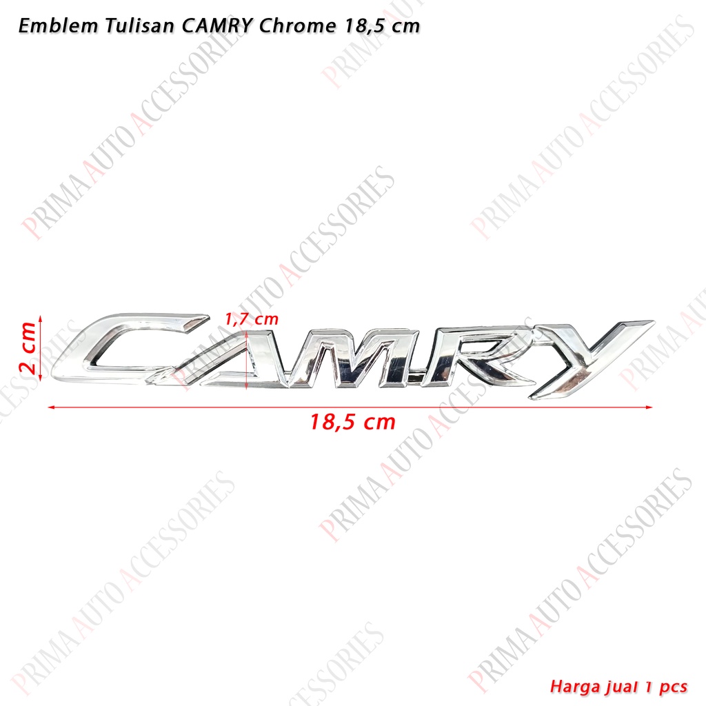 Emblem Tulisan CAMRY Chrome 18,5 cm