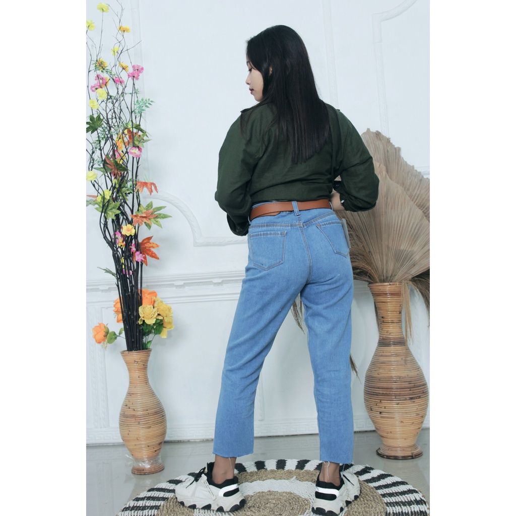 CELANA BOYFRIEND JEANS WANITA RAWIS// CELANA JEANS BOYFRIEND SUWIR//CELANA JEANS WANITA//CELANA JEANS TERBARU High Waist