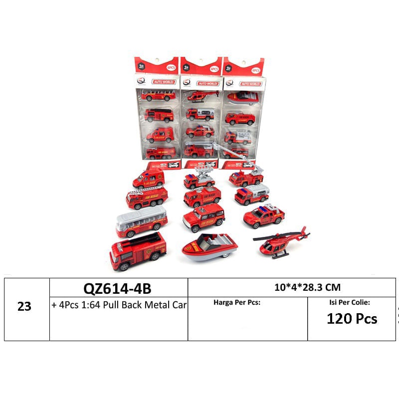 Diecast Metal Fire Rescue QZ614-4B ( Per 1 Pcs )