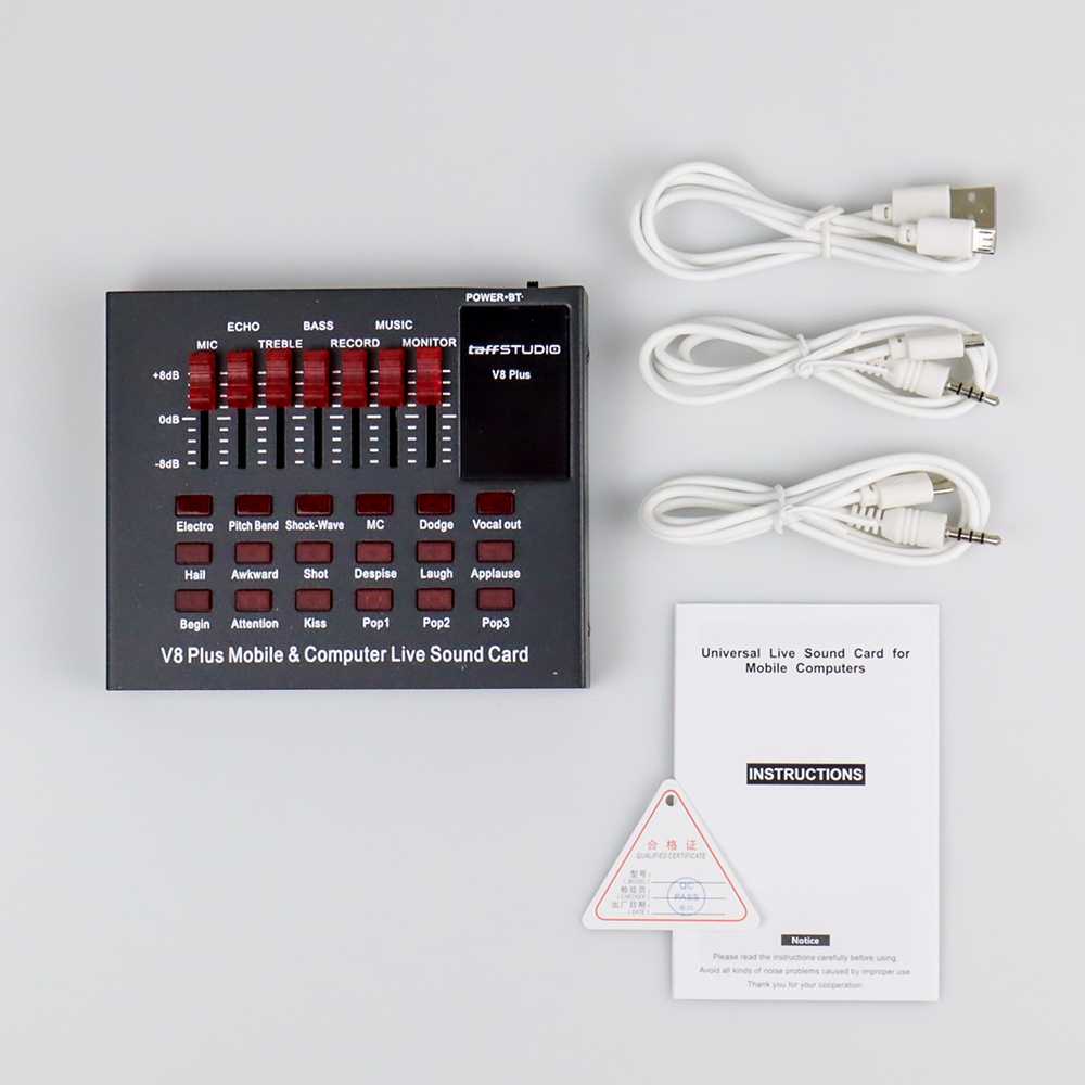 Mixer Soundcard Bluetooth Audio USB External V8 Plus TaffSTUDIO
