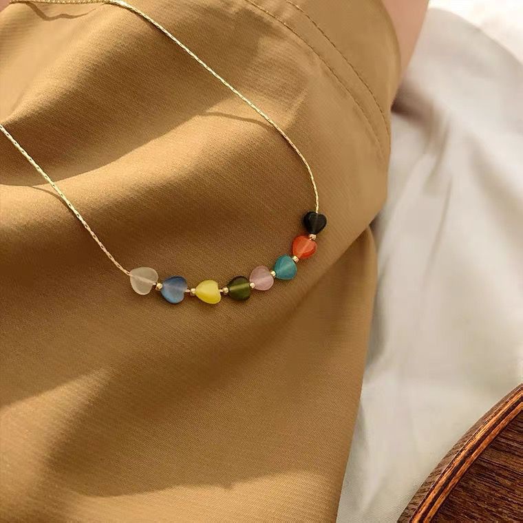 Kalung Gwenerve Love Warna Warni Kalung Simple Fashion