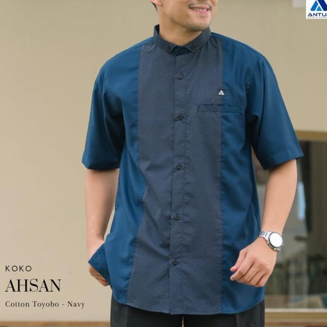 TERMURAH Koko Ahsan Kemeja Pria Lengan Pendek M-L-XL-XXL Antum exclusive /BAJU KOKO PRIA/BAJU KOKO D