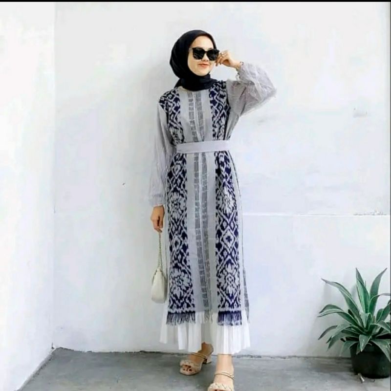 Dress tenun etnik baju tenun jepara ethnic wear fashion baju tenun jepara DTB83