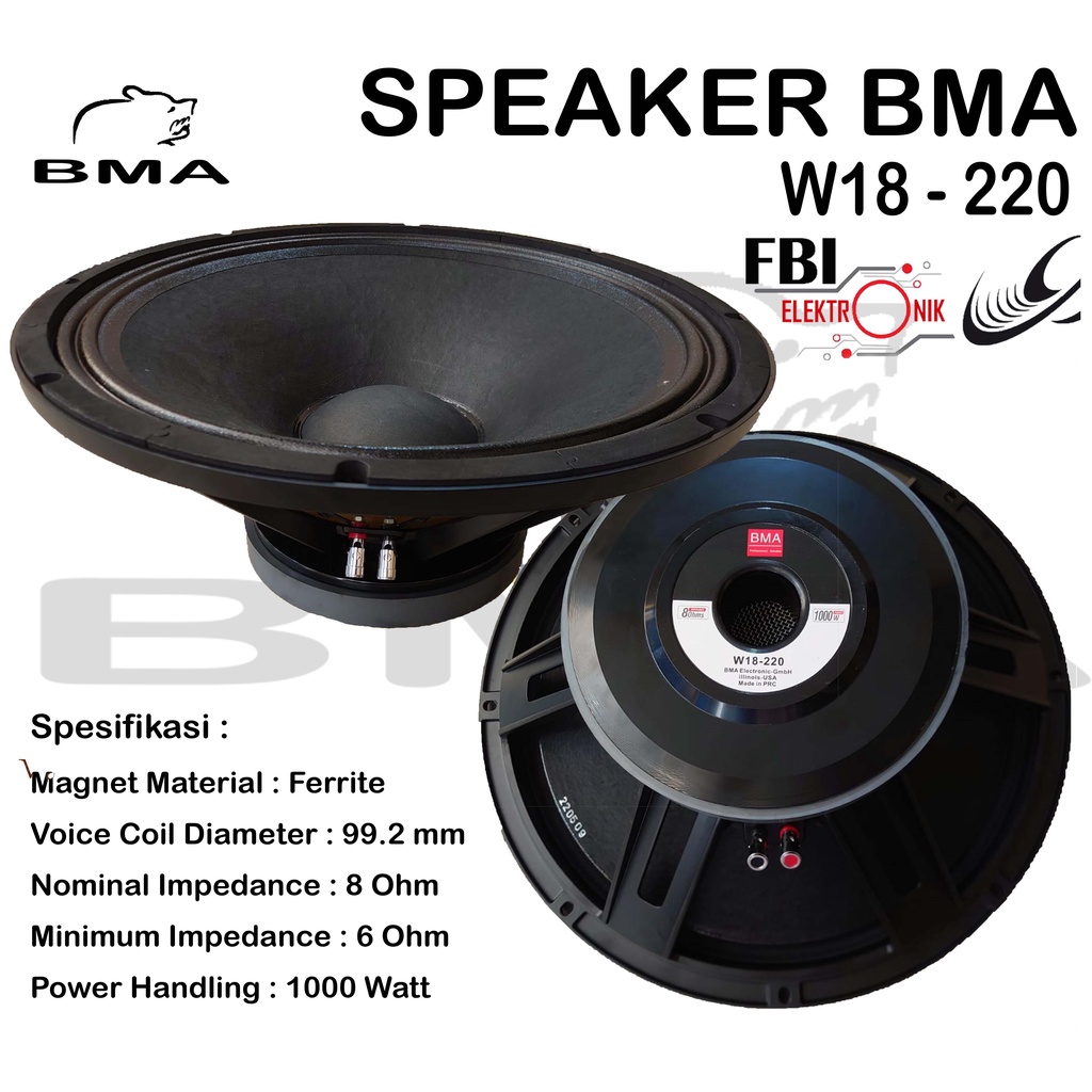 Speaker Komponen BMA W18-220 Spiker Komponen BMA W18-220Speker Komponen BMA W18-220