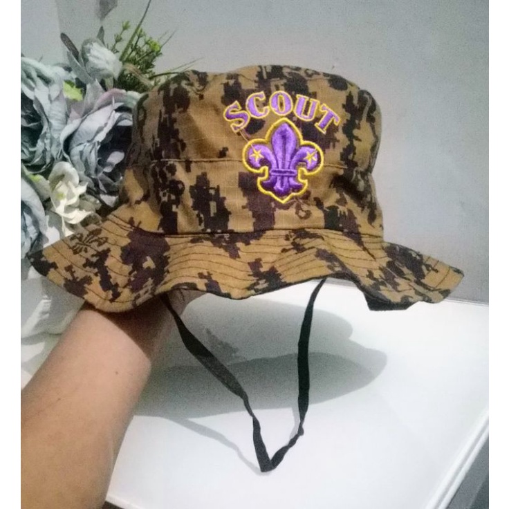 TOPI RIMBA LORENG PRAMUKA MOTIF WOSM