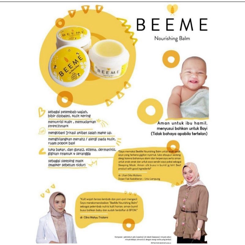 Paket Beeme Natural Soap 3in1 2 btl + Nourishing Balm 1pcs [FREE GIFT]