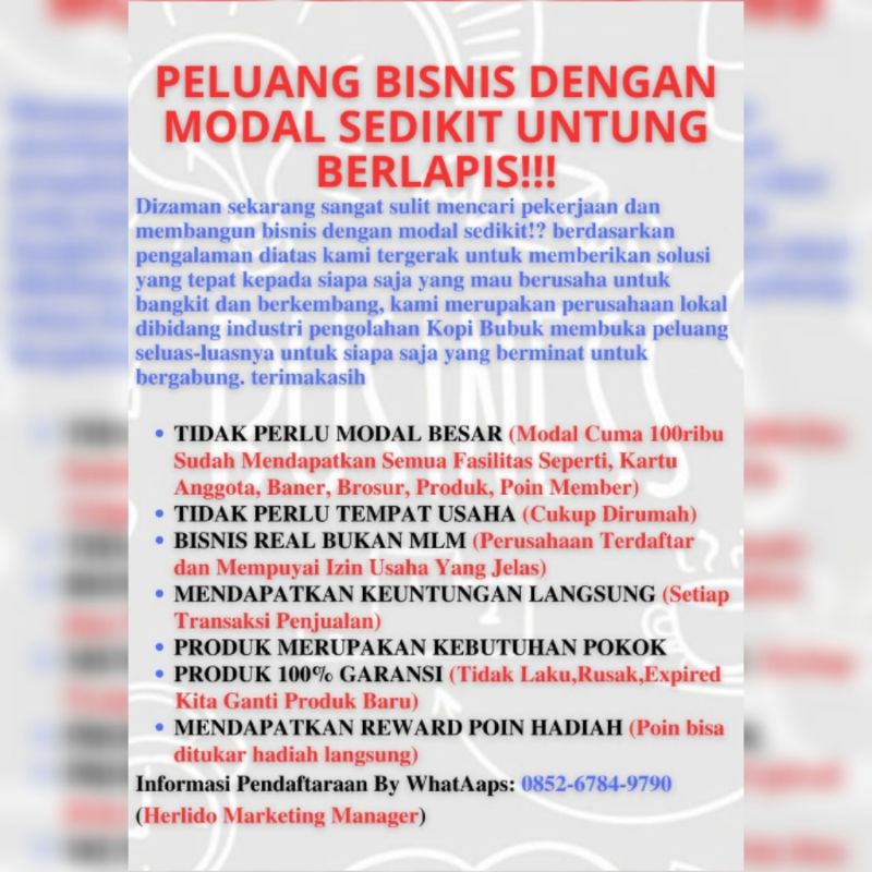 

Peluang Usaha Agen Kopi Bubuk Robusta Lampung