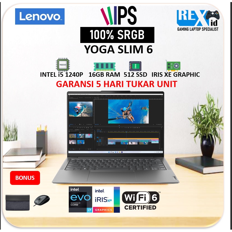 Laptop LENOVO YOGA SLIM 6 i5 1240P EVO 100%SRGB 120HZ