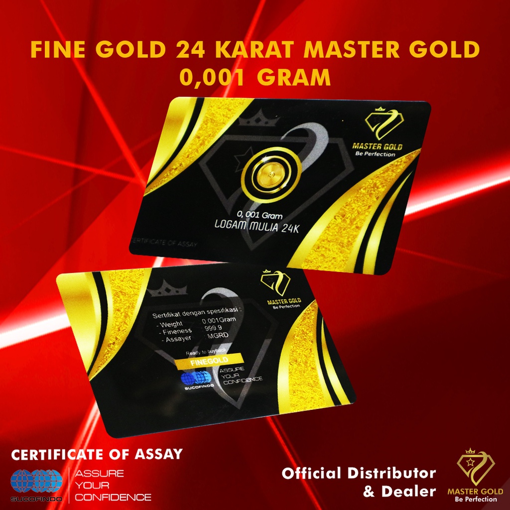 FINE GOLD 24 KARAT MASTER GOLD 0,001 GRAM