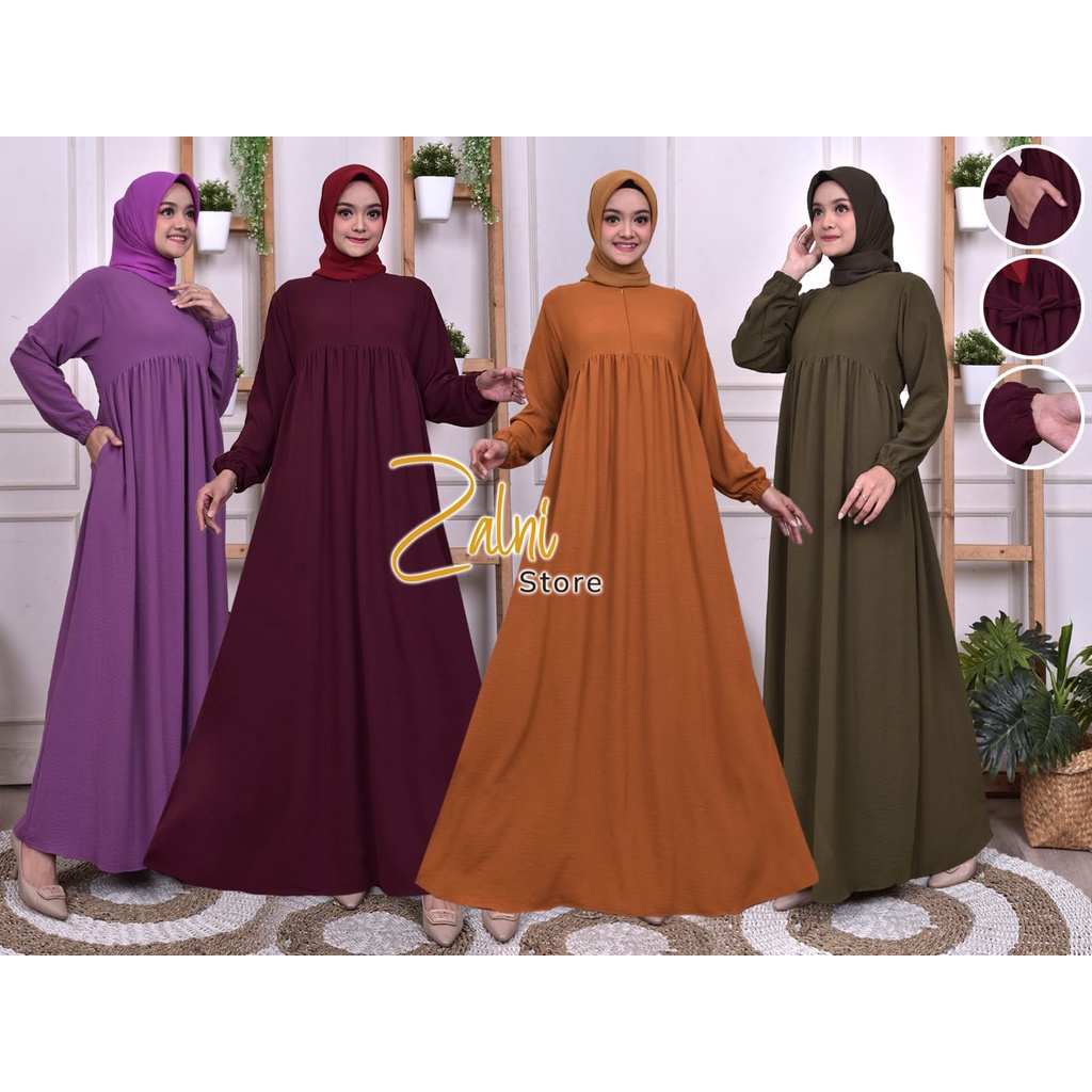 Gamis bahan  cringkel busui