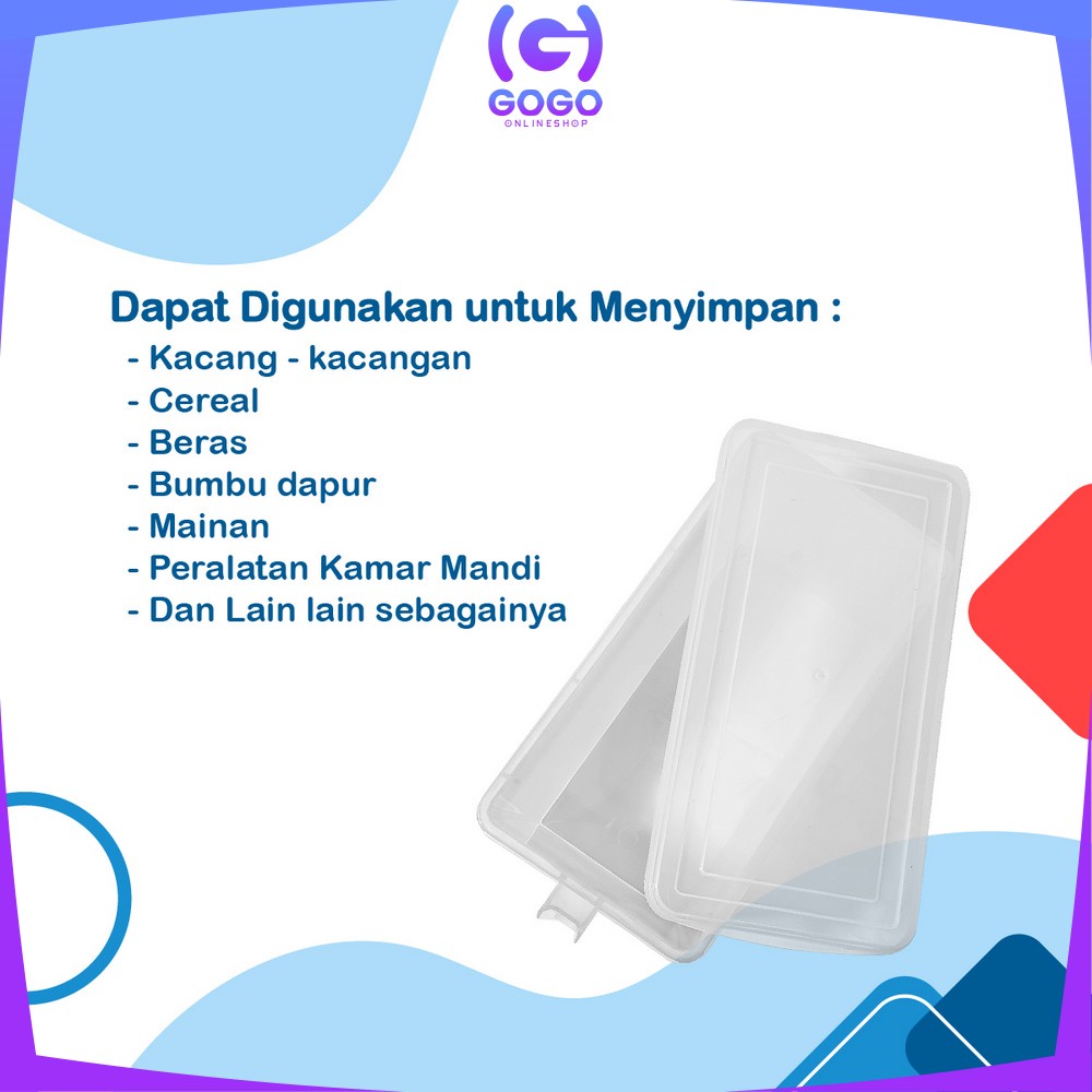 GOGO-C806 Kontainer Makanan Kulkas Food Storage Box Ada Pegangan Tangan / Kotak Penyimpanan Makanan Sayur Daging Ikan / Toples Kulkas Bening