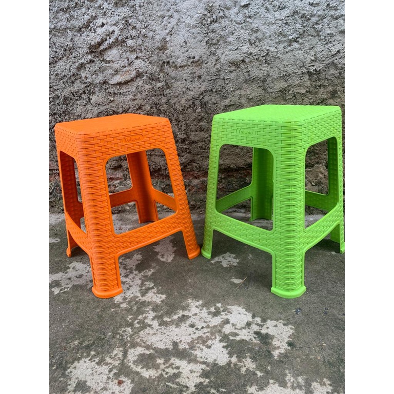 KURSI ROTAN PLASTIK /KURSI BAKSO MURAH TAIWAN ORANGE
