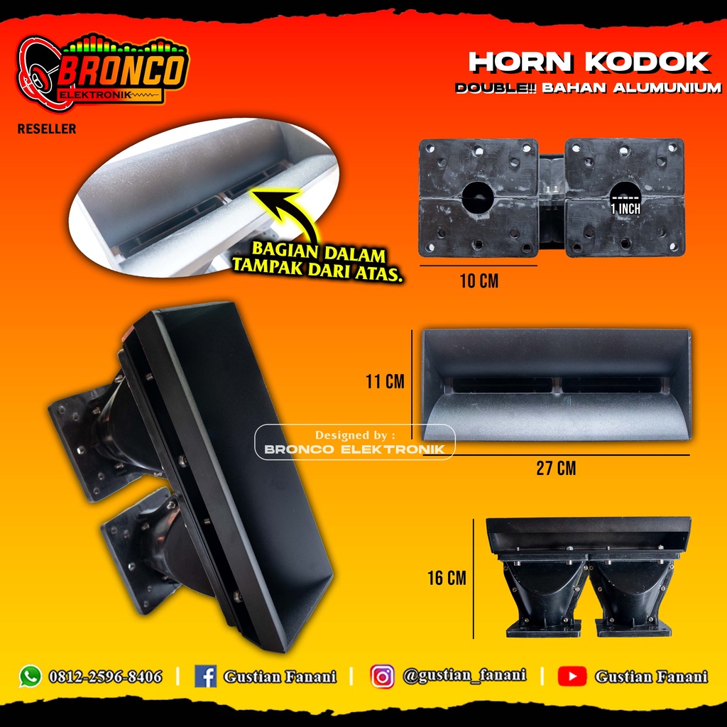 HORN DOUBLE KODOK BRONCO ELEKTRONIK