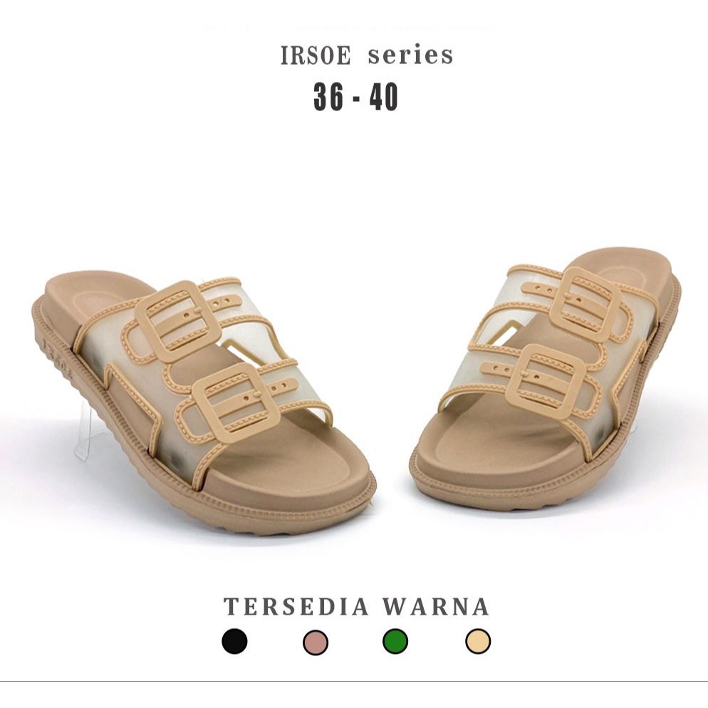 Sandal Selop Jelly Wanita BAN DUA Transfaran Merk Irsoe Import / Sandal Wanita Remaja Dewasa Selop Model Gesper Bandua Ukuran 36-40 / Sandal 39 - 44