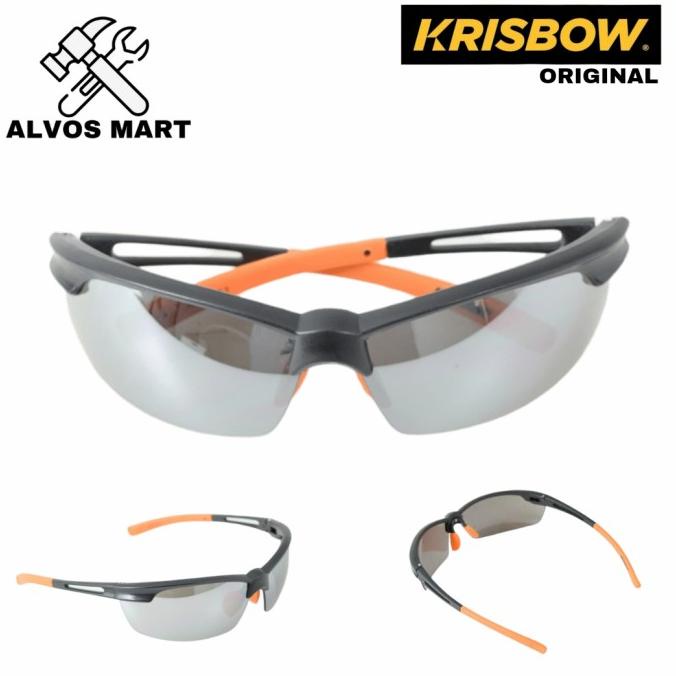 Kacamata Safety Krisbow Nosepad Lensa Perak/Silver || Safety Glasses