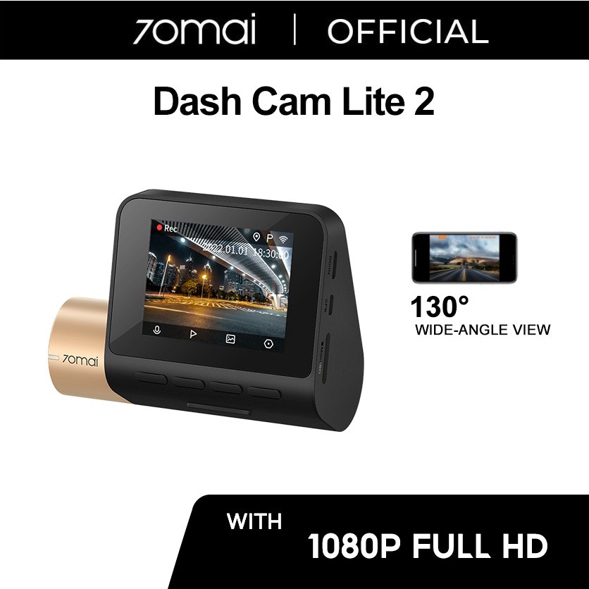 70mai Dash Cam Lite 2 130° FOV 1080P Superior Night Vision - Wide Angle View - Garansi Resmi 1 Tahun