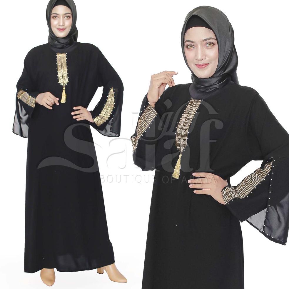 TERPERCAYA Terbaru Baju Abaya Gamis Hitam Turkey Abaya Bordir Bahan JetBlack Lembut Kwalitas Boutiqu