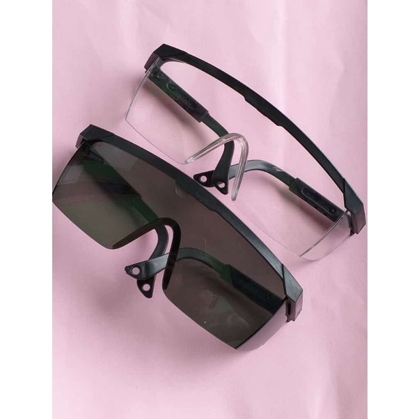 Kacamata Safety Glasses Clear Dark Grinda Bening Smoke Las Tukang Kayu