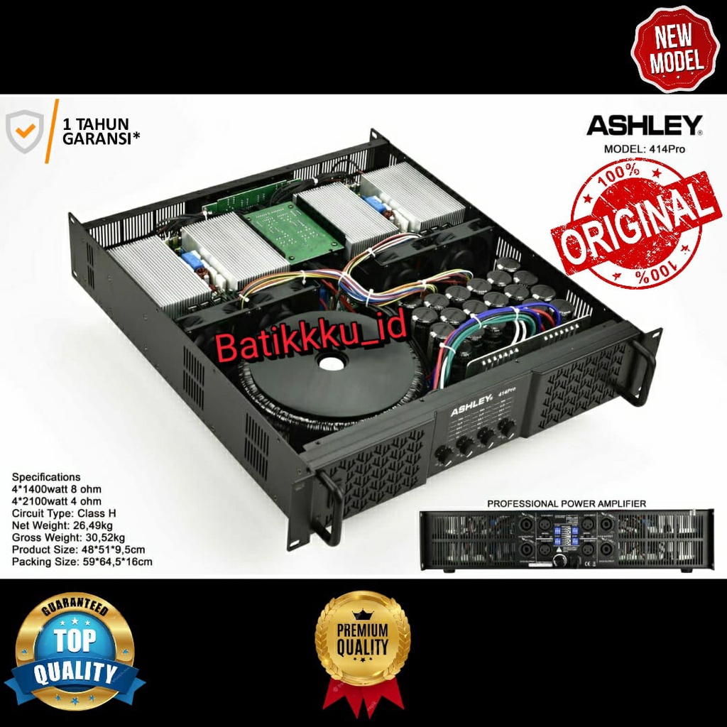 Power ASHLEY 414 PRO 414PRO ORIGINAL 4CH 4 X 2100 WATT