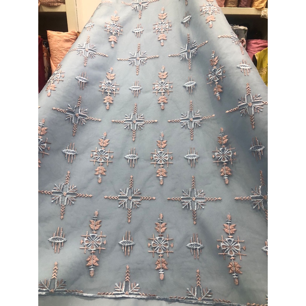 tulle sapto embroidery/ kain brokat murah/ seragam bridesmaid/ tulle etnik