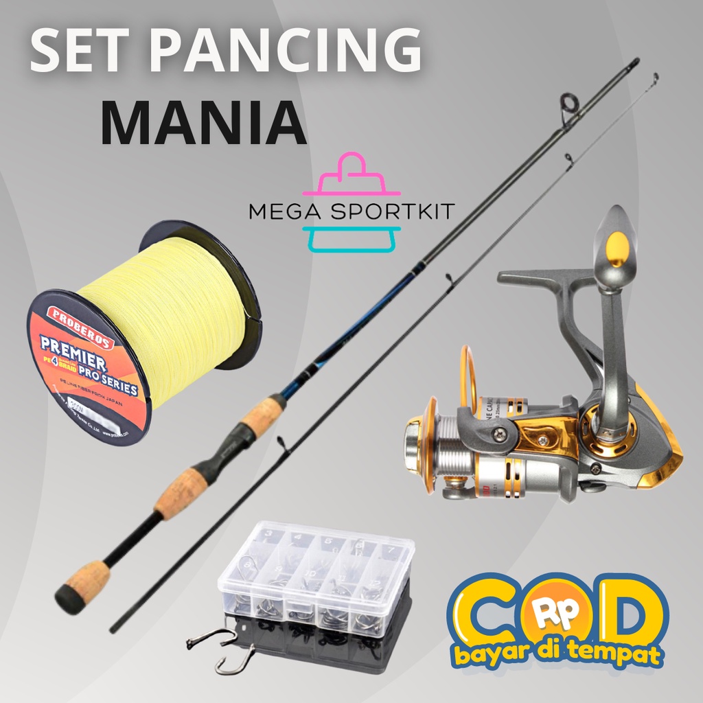 Set Pancing Pinggir Laut Joran 180cm Reel Katrol Gulungan 10 Ball Bearing DB3000 Mancing Mania Benan