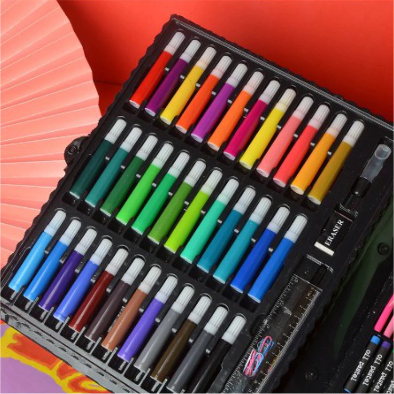 Crayon Set Mewarnai Isi 150 &amp; 208PCS Warna Pensil Krayon Warna Alat Menggambar Mewarnai