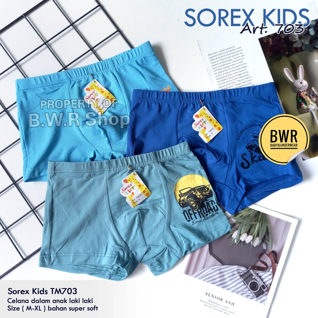 CD Boxer Sorex Boys TM 703 Engine / Celana Dalam Anak Laki Laki Super Soft Tm703 | Bwr