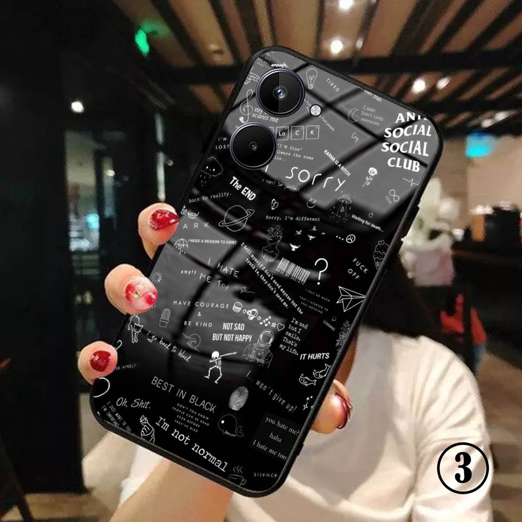 Softcase Glass Kaca [K131] REALME 10 4G/5G 9pro 8pro 8 4G/5G 7i/c17 7 6pro 6/narzo 5pro 5/5i 2pro 2 c2 c3 c11 c12/c25 c15 c20 c21 c21y c30 c31 c35 narzo 50a prime Terbaru Casing Handphone-Pelindung Handphone